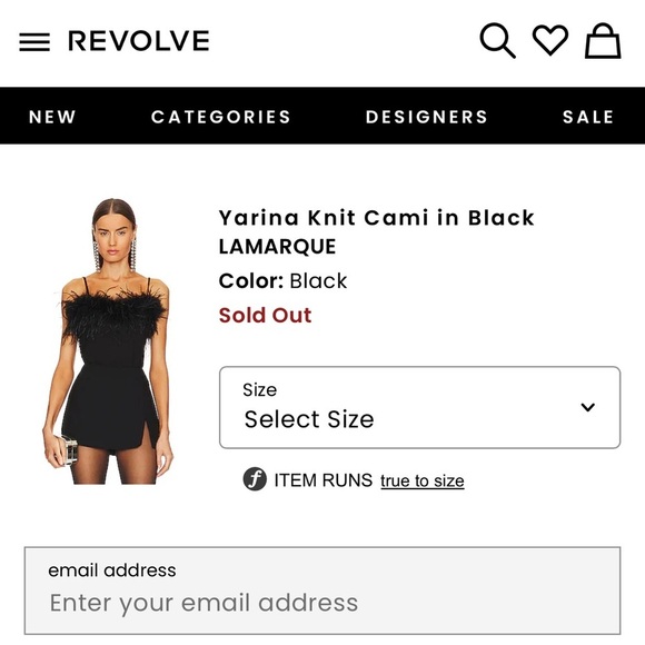 LAMARQUE Yarina Feather Camisole Boa Top Kendall Jenner in Black Sz. Small - Picture 11 of 11
